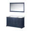 Ensemble de meuble-lavabo double 60 po X P 22 po D, plateau en marbre de Carrare et Miroir-117984789-117984785