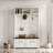 Versatile 4-in-1 Hall Tree With Coat Rack & 6 Golden Hooks, Wood Grain Bench, 2 Drawers And Metal Handles-1259767950