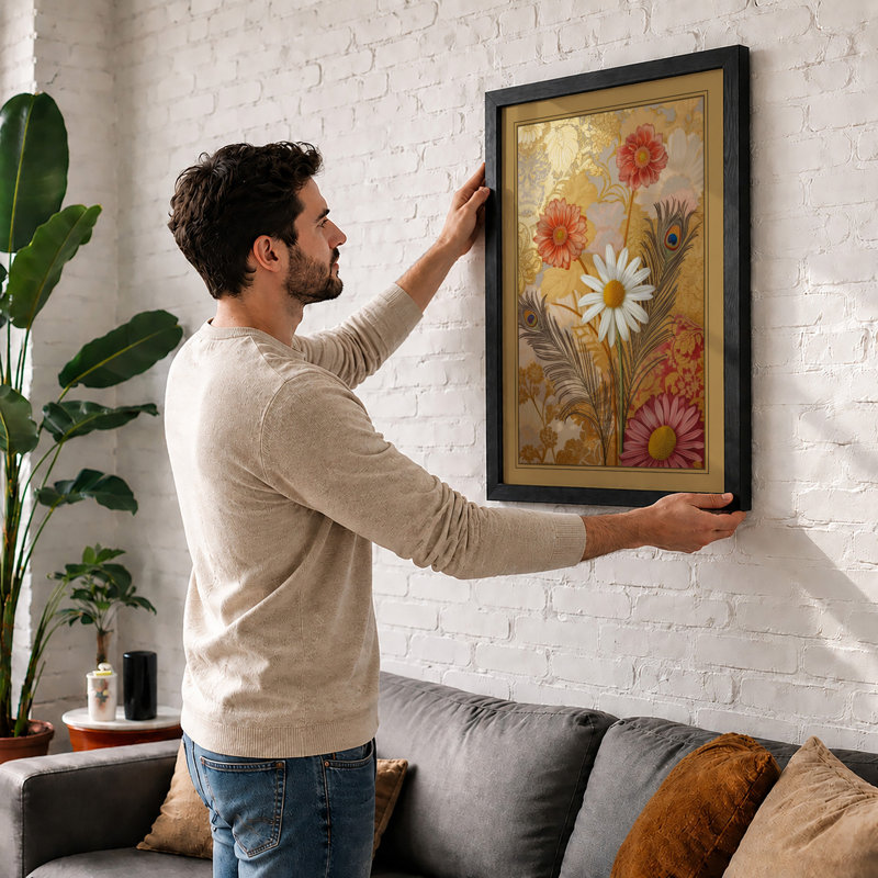 Bloom Cluster Botanical - Framed Print, Black, A3 - 42.0 x 29.7 cm