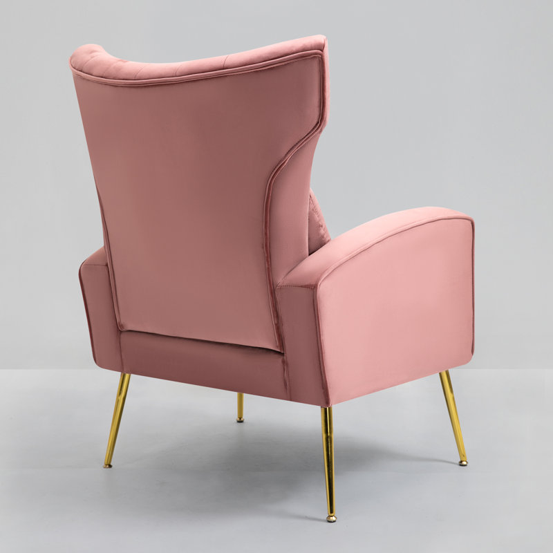 27' ' wide velvet armchair Mahith, Rose