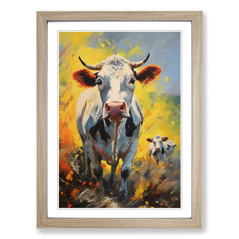 Single Picture Frame Print on Wood, 46cm H x 34cm W, Oak Framed