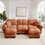 Ensemble de canapé modulaire 104 po avec 3 coussins et 2 repose-pieds en terre cuite orange 104 po-244478162-244478164
