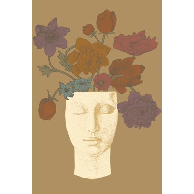 Thurton Sculpture And Flowers - Wrapped Canvas Print