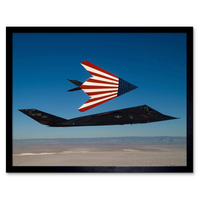 Lafreda USAF F-117 Nighthawks in Flight with American Flag Stealth Aircraft Jet Plane 1 Piece Single Picture Frame Wall Art