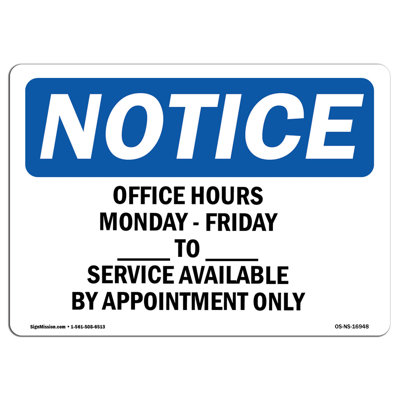 Office Hours Monday Friday Am Sign