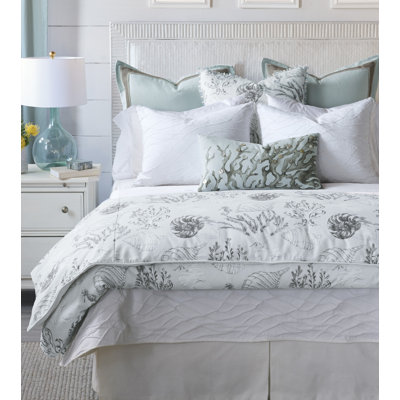 Housse de couette en coton bleu clair / gris Nerida