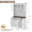  Armoire de garde-manger avec station de charge, grande armoire de rangement de garde-manger avec huche, armoire de cuisine de 70,9 pouces avec portes en verre, pour salle à manger et bureau à domicile blanc