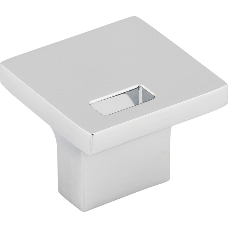 Modern Metro Slot 1 1/4" Length Square Knob, Polished Chrome