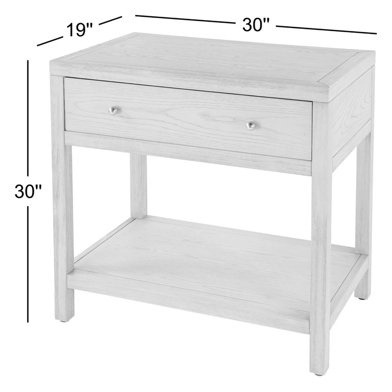 Nora 30 in. W Wood 1 Drawer Wide Nightstand with Shelf, Walnut