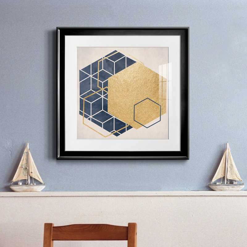 Geo I - cadre photo, Papier encadré noir, H 17,5 po x l 17,5 po x P 1,5 po
