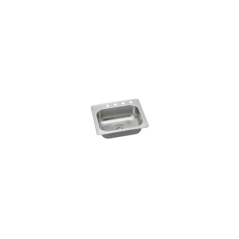 25'' L Drop-In Single Bowl Stainless Steel Kitchen Sink, 4
