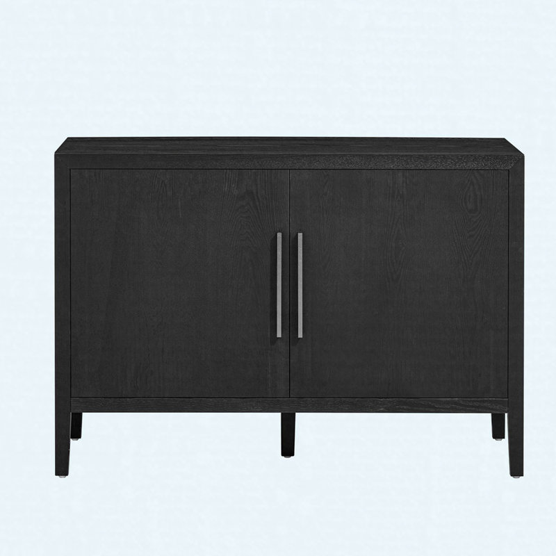 Buffet 47,2 po Farmhouse avec placage en frêne, Noir