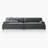 Gray 100% Polyester Modular Sofa cushion couch