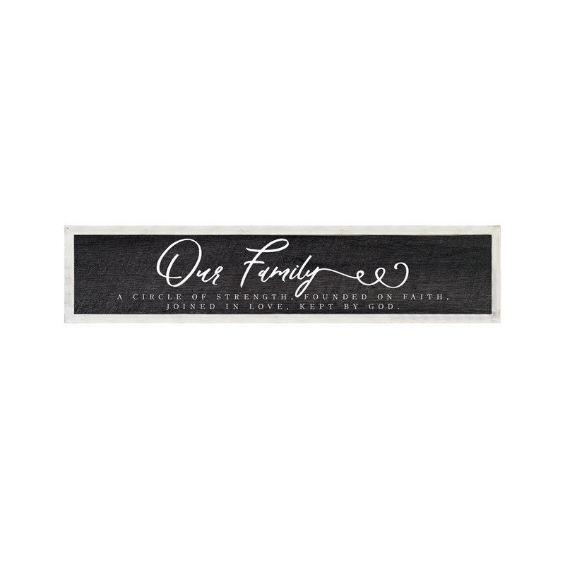 Stratton Home Decor Our Family Wood Rustic Farmhouse Decoration Wall Art, Black