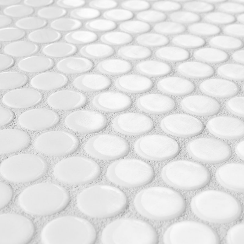 Hudson Penny Round .80" x .80" Porcelain Penny Round Mosaic Wall & Floor Tile, White
