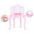 Teamson Kids Little Princess Corner Pink Play Vanity Table & Stool with Tri-Fold Mirror