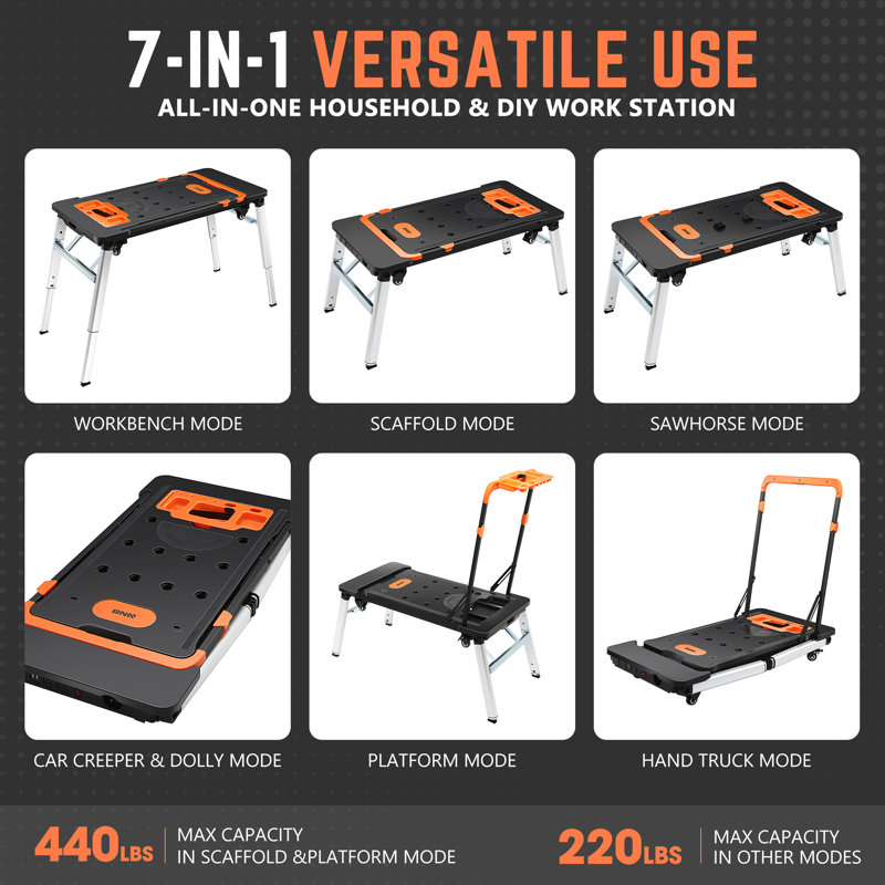 4.14'' W Plastic Top Workbench