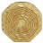 8" Textured Disc Gold Ceramic Vase-834438315