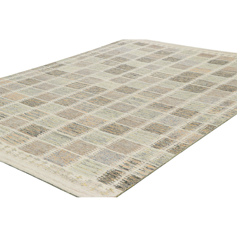 Scandinavian Wool Geometric Area Rug, Rectangle 10' x 14'