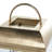 Metal Indoor Outdoor Gold Candle Lantern with Pebbled Glass