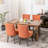 Of 2 Orange Chairs, Ultra Side Style, Thickened Fabric, Solid Wood Legs, 35.17 In. Height, 21.17 Width Dining 2Pcs, Fabric Seat, Bronze Nail Head, Orange,-1893114229