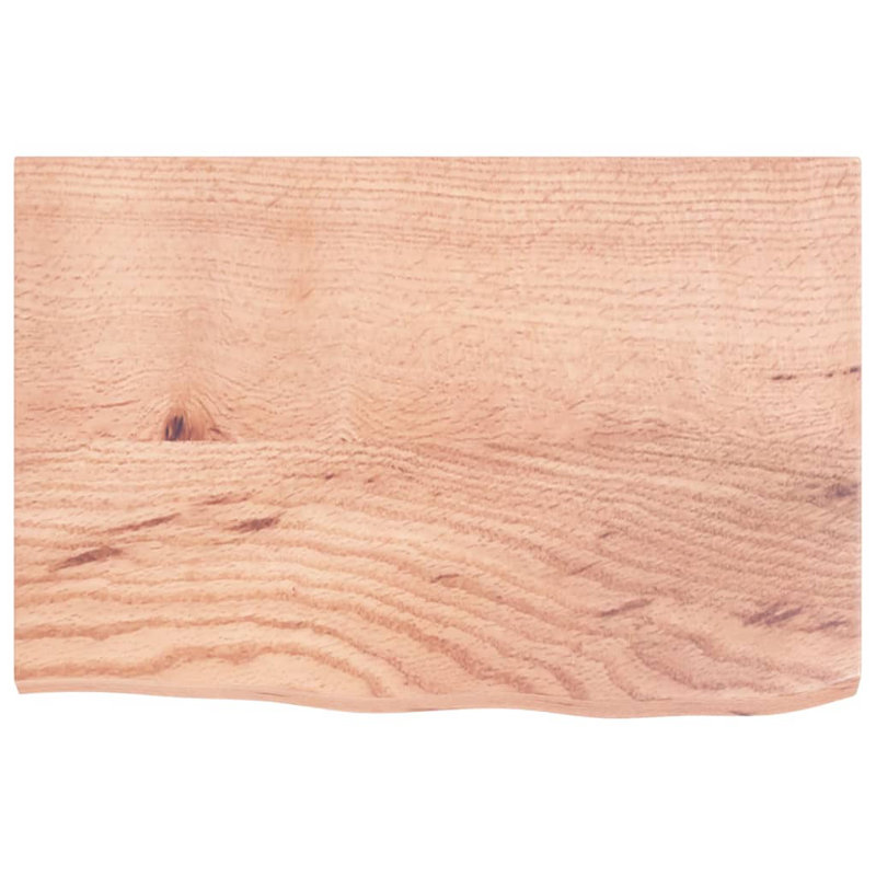 Table Top Solid Wood Oak, Light Brown, 40cm H x 60cm W x 2cm D