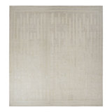 Rug & Kilim’S Oversized Textural Square Rug, Subtle Cream White High-Low Stripes