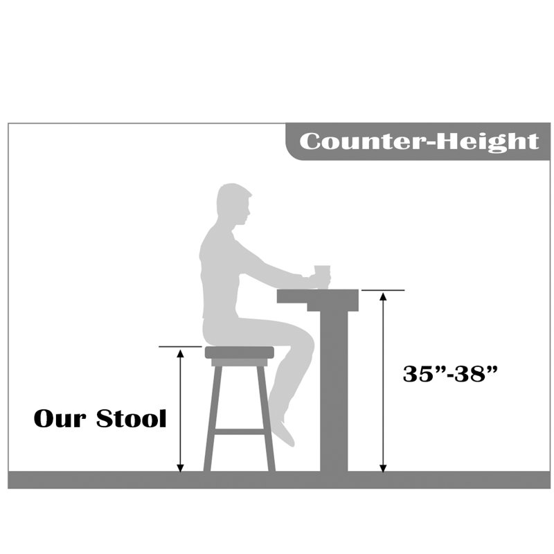 Hialmar Counter Height Stool Farmhouse Open Back Padded Cushion Wood Kitchen Chairs, Natural
