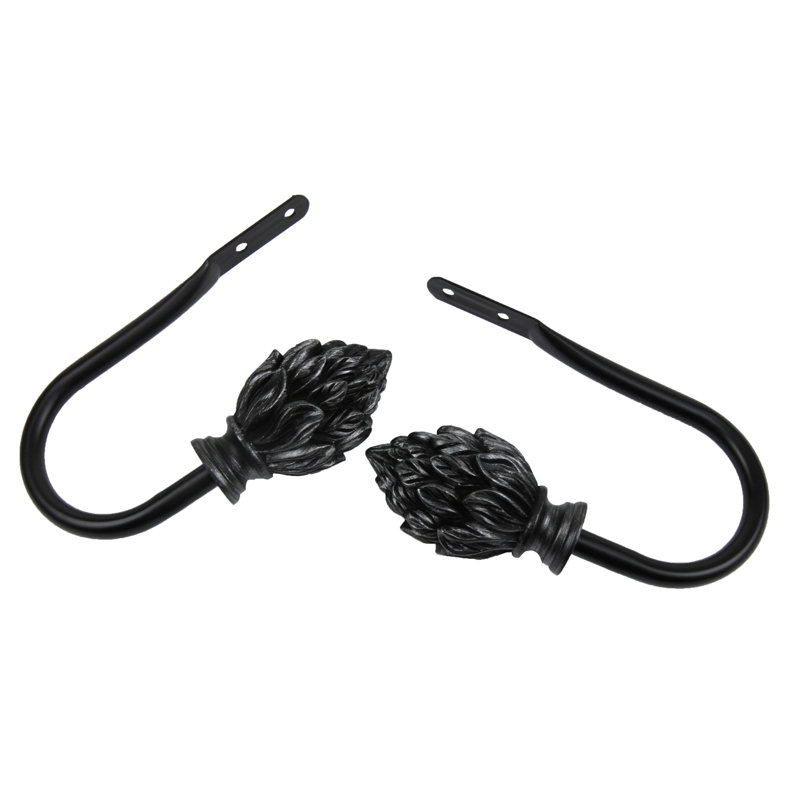 Retenue de rideaux Leatherhead, Noir