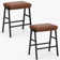 24" Fresh Design Upholstered Leather Counter & Bar Stools With Metal Frame