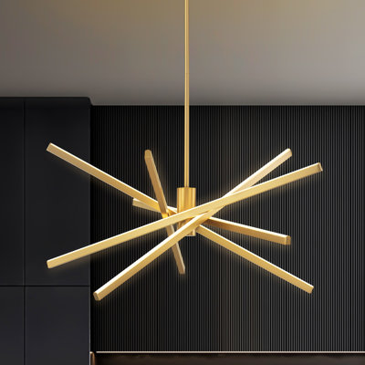 Burcker Aluminum Dimmable LED Modern Linear Chandelier
