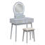 Magnifique commode de salle de bain avec miroir et tabouret à finition grise-132945080