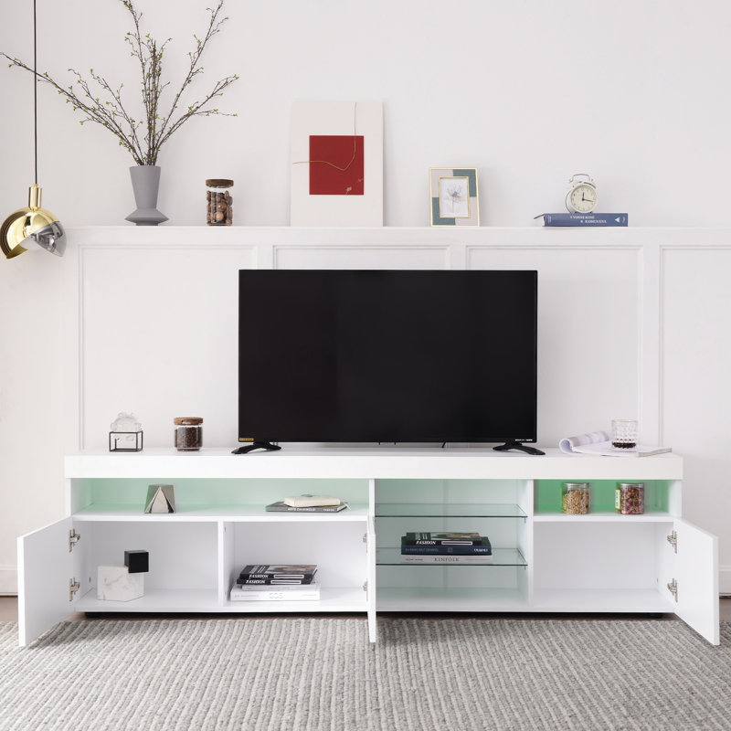 Meuble télé moderne pour téléviseur , Blanc