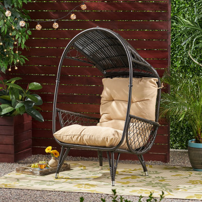 Chaise de jardin d'extérieur avec siège confortable - Tissage complexe élégant et pratique