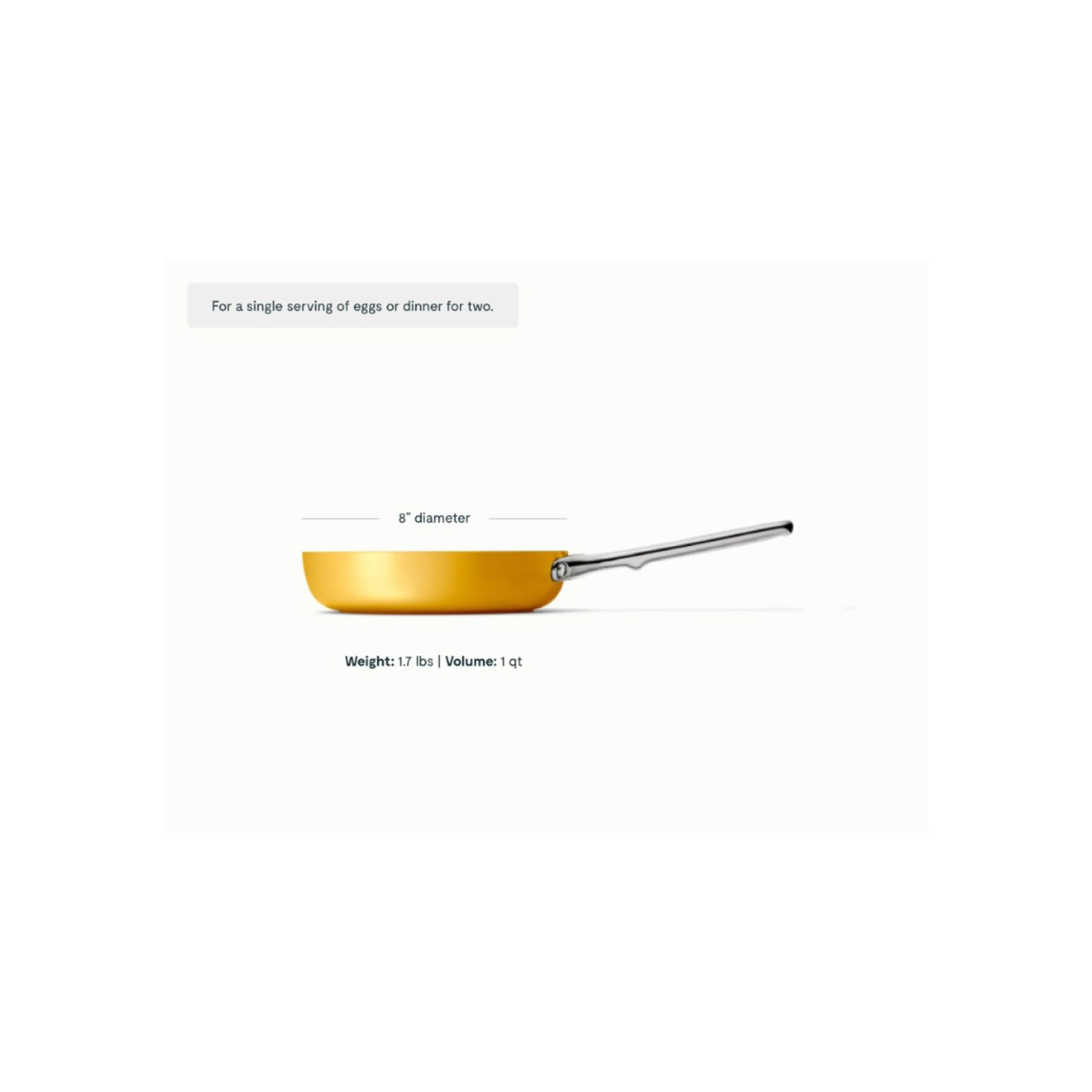 Caraway Nonstick Ceramic Fry Pan, Marigold, 8"