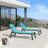 Outdoor Oversized Patio Chaise Pool Lounger Aluminum Frame With Side Table And Wheels-1454695280