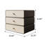 Table de chevet empilable crème, dimensions 55 cm (H) x 60 cm (L), meuble de rangement minimaliste pivotant en cuir sellier avec tiroirs à plusieurs niveaux-134675599