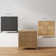 Commode 3 tiroirs avec structure en bois massif et détails cannelés