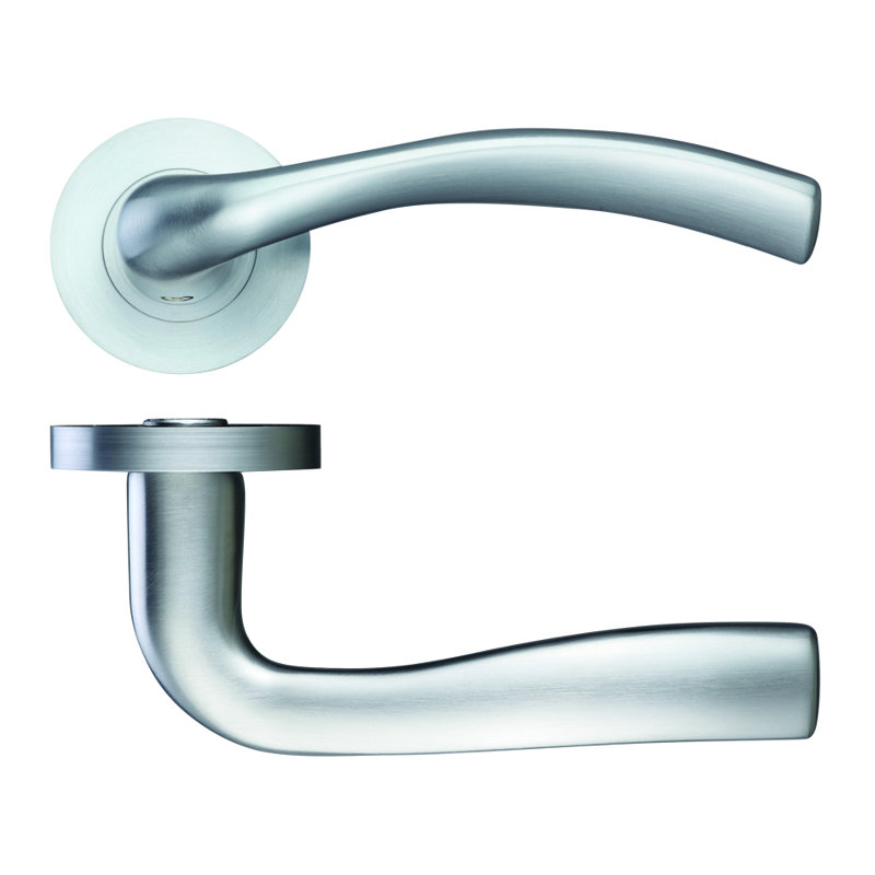 Siena Latch Door Handle, Satin Chrome