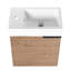 Armoire de salle de bain flottante de 18 po avec lavabo et porte en résine blanche - Espace de rangement moderne en bois contreplaqué