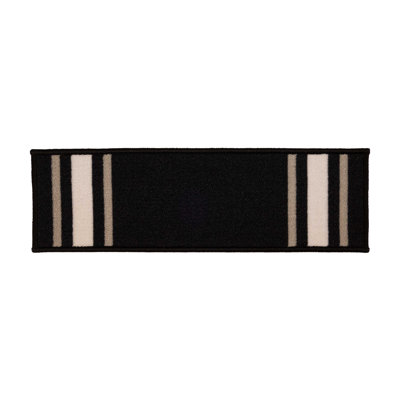 Tapis d'escalier à bordure sur mesure à rayures sur mesure