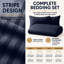 Haffa Microfiber Striped Duvet Cover Set with Pillowcases-122105836-122105839
