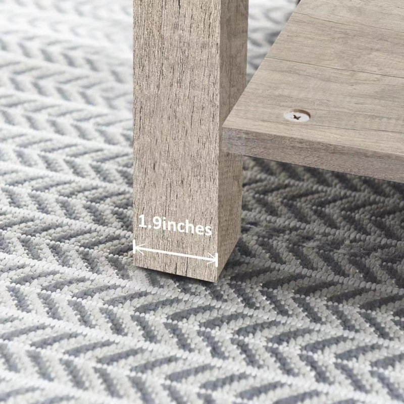 Table de chevet haute Eidelweiss avec 2 ports USB, 2 prises de courant et 2 tablettes de rangement, Gris délavé