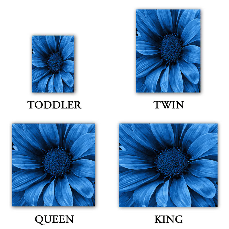 Ensemble de housse de couette Angelina, 1 housse de couette grand + 2 taies standards, Bleu