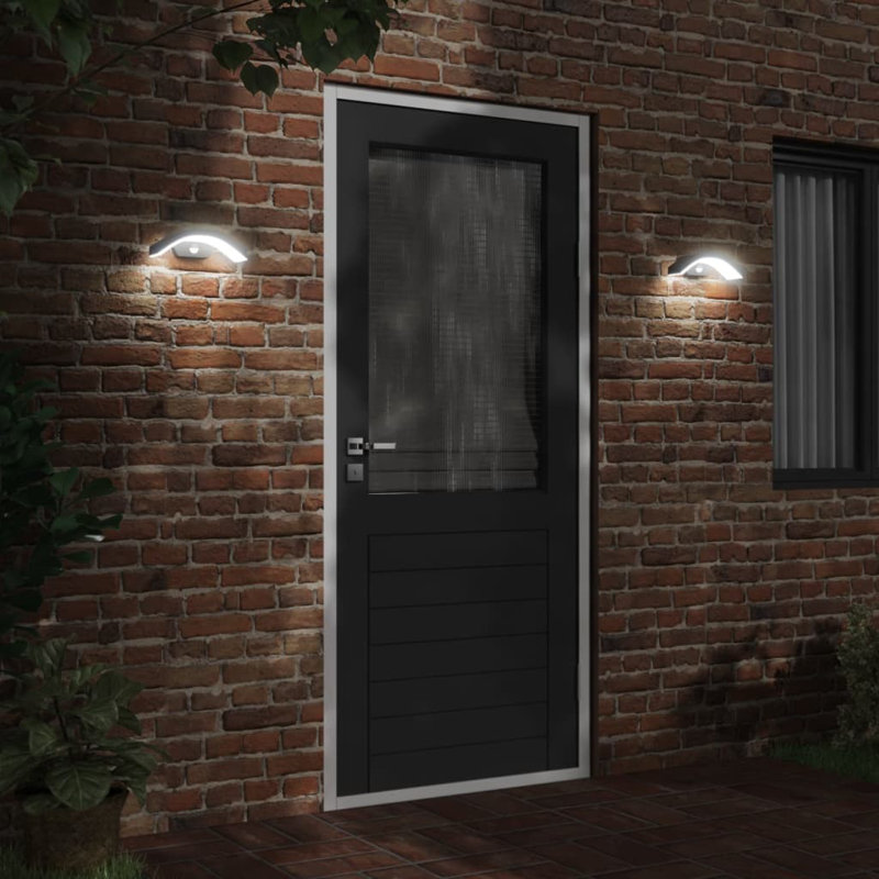 Darshil Plug-in LED Outdoor Wall Lights, Black