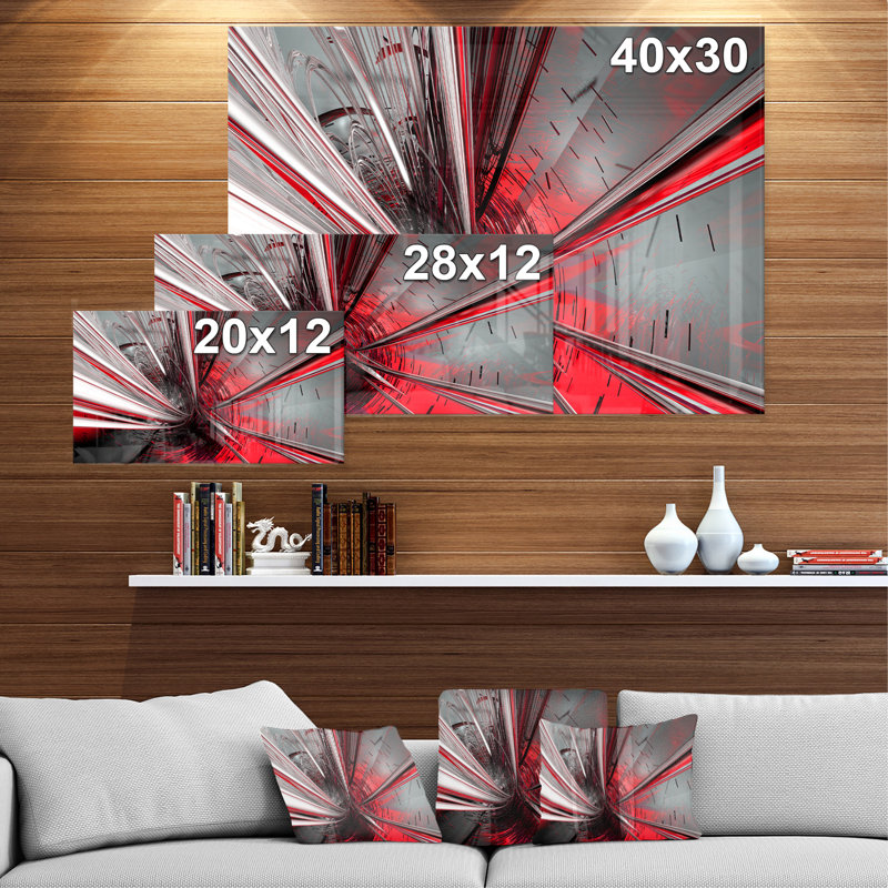« Fractal 3D Deep into Middle » - Impression d'art graphique, H 30 po x l 40 po, Sans cadre, Toile tendue