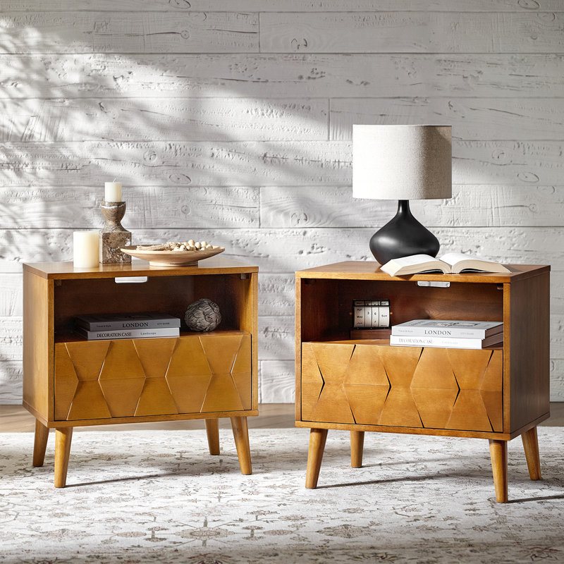 Iasiah 24" W Manufactured Wood Nightstand, Acorn