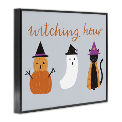 Cute Halloween Witching Hour Framed Giclee, design by Sazerelli Designs