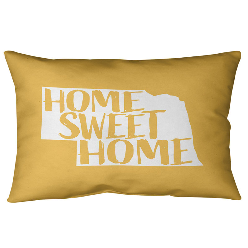 Outdoor Reversible Throw Pillow, Yellow, Nebraska