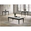 Ensemble de table 3 pièces de style contemporain 1 table basse 1 table de bout 2 x plateau en pierre frittée avec pieds fléchés argentés et finition noire et blanche (table incluse seulement)
